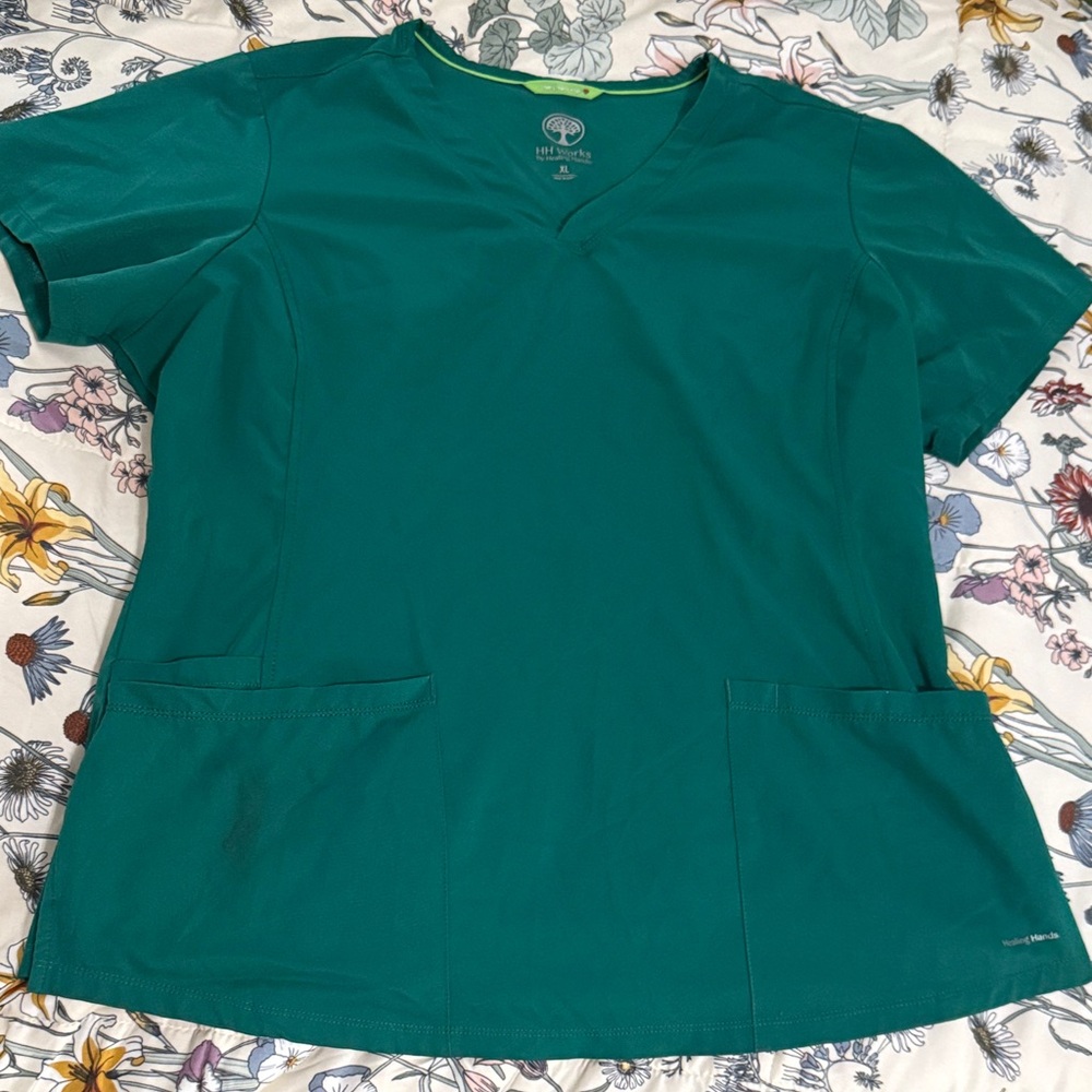 Healing Hands Hunter Green Women's scrub Top